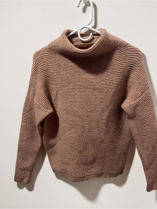 Madewell Sweaters - Madewell Ribbed Mock-neck Sweater in Taupe Brown Womens Size XXS